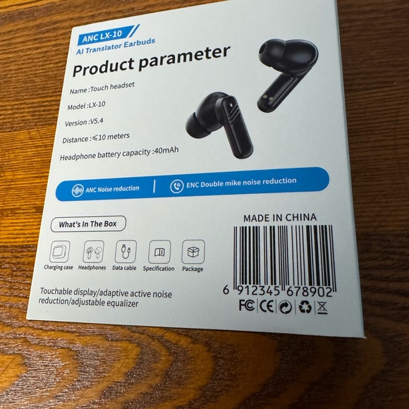 LX-10 Black AI Translator Earbuds - Picture 2 of 4